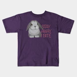 "Stay away, I bite" bunny Kids T-Shirt